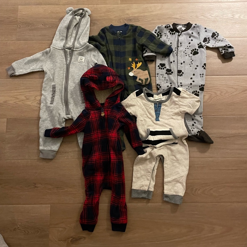Lot of 6M (6-month) Baby Boy Fall Onsies